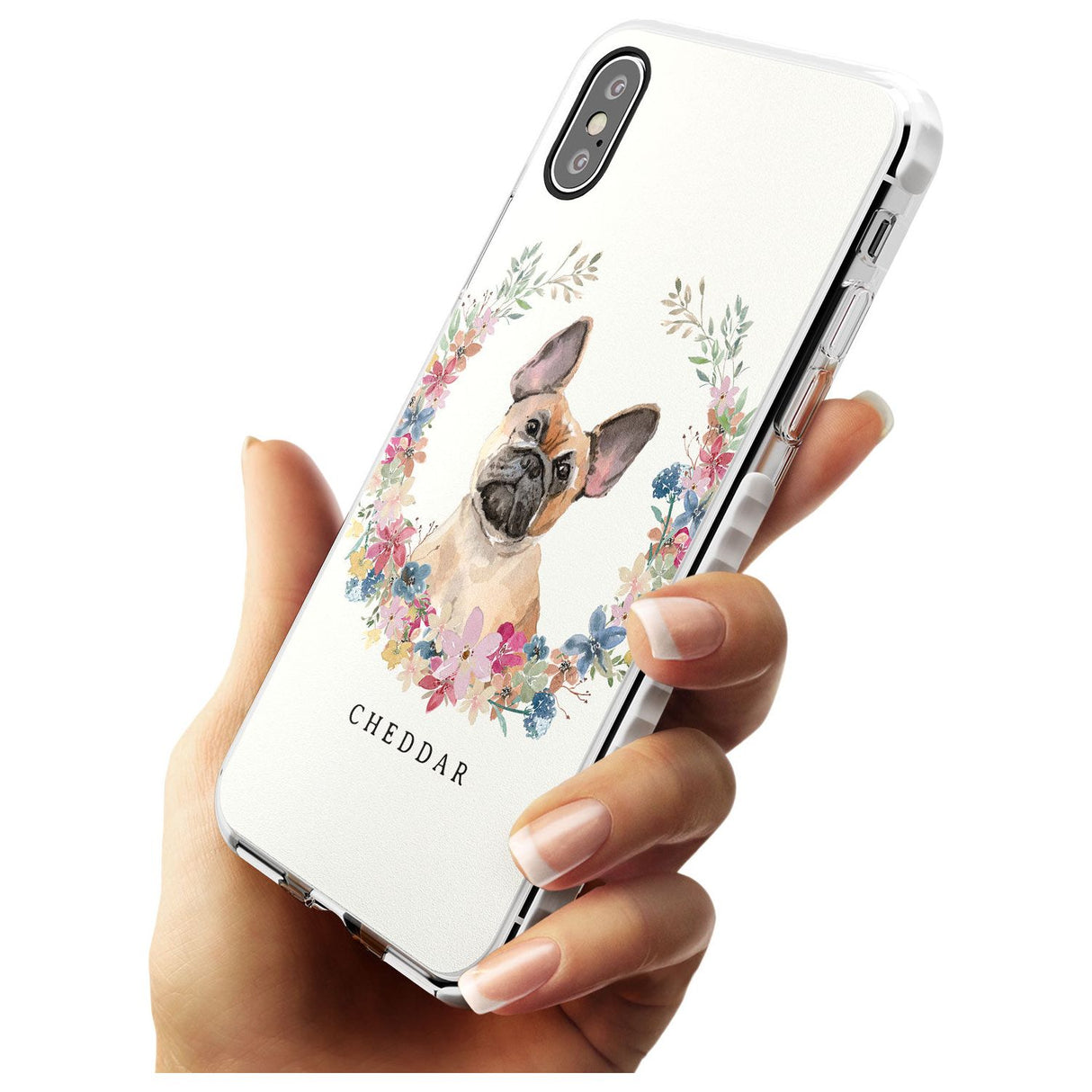 Tan French Bulldog Watercolour Dog Portrait Impact Phone Case for iPhone X XS Max XR