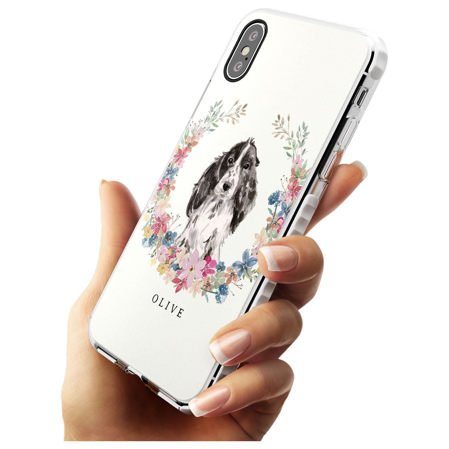 Black Cocker Spaniel - Watercolour Dog Portrait Impact Phone Case for iPhone X XS Max XR