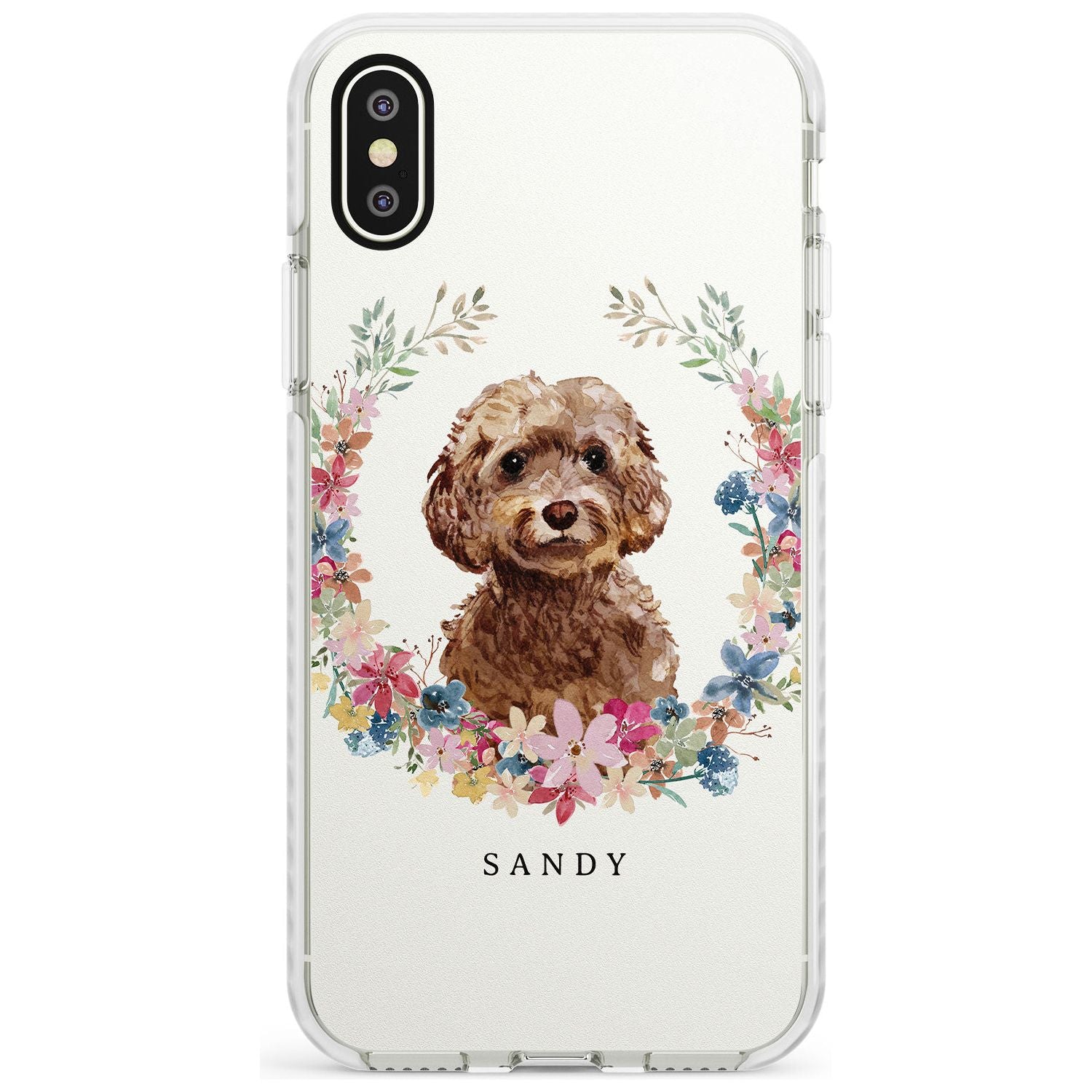 Brown Cockapoo - Watercolour Dog Portrait Impact Phone Case for iPhone X XS Max XR