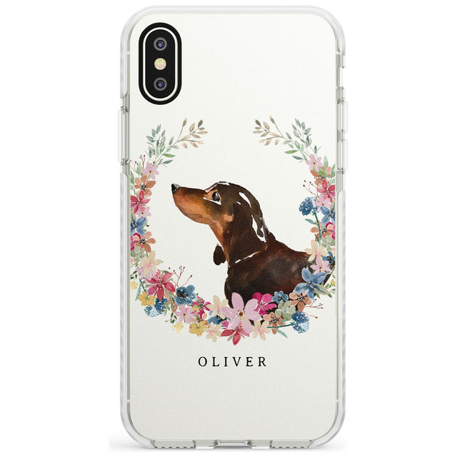 Black & Tan Dachshund - Watercolour Dog Portrait Impact Phone Case for iPhone X XS Max XR