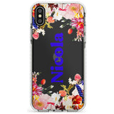 Custom Text with Floral Borders Slim TPU Phone Case Warehouse X XS Max XR