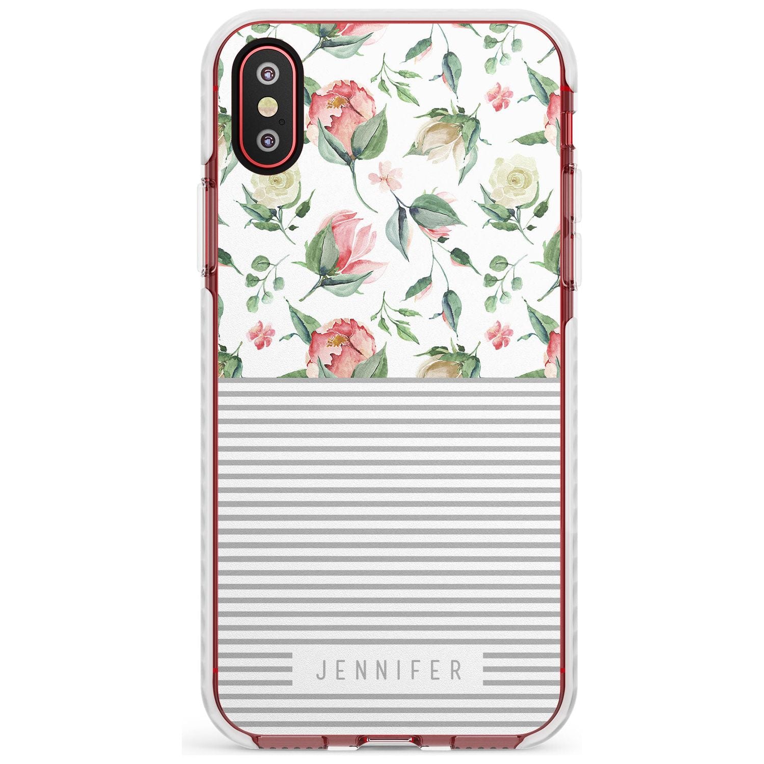 Light Floral Pattern & Stripes Slim TPU Phone Case Warehouse X XS Max XR
