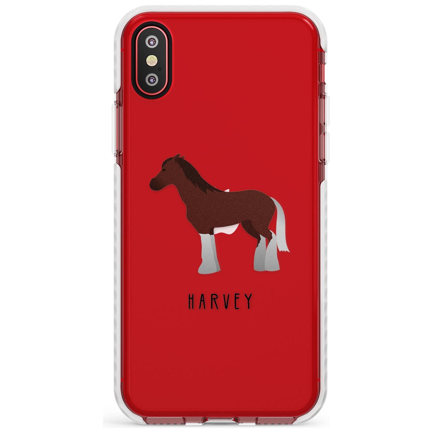 Personalised Brown Horse Impact Phone Case for iPhone X XS Max XR