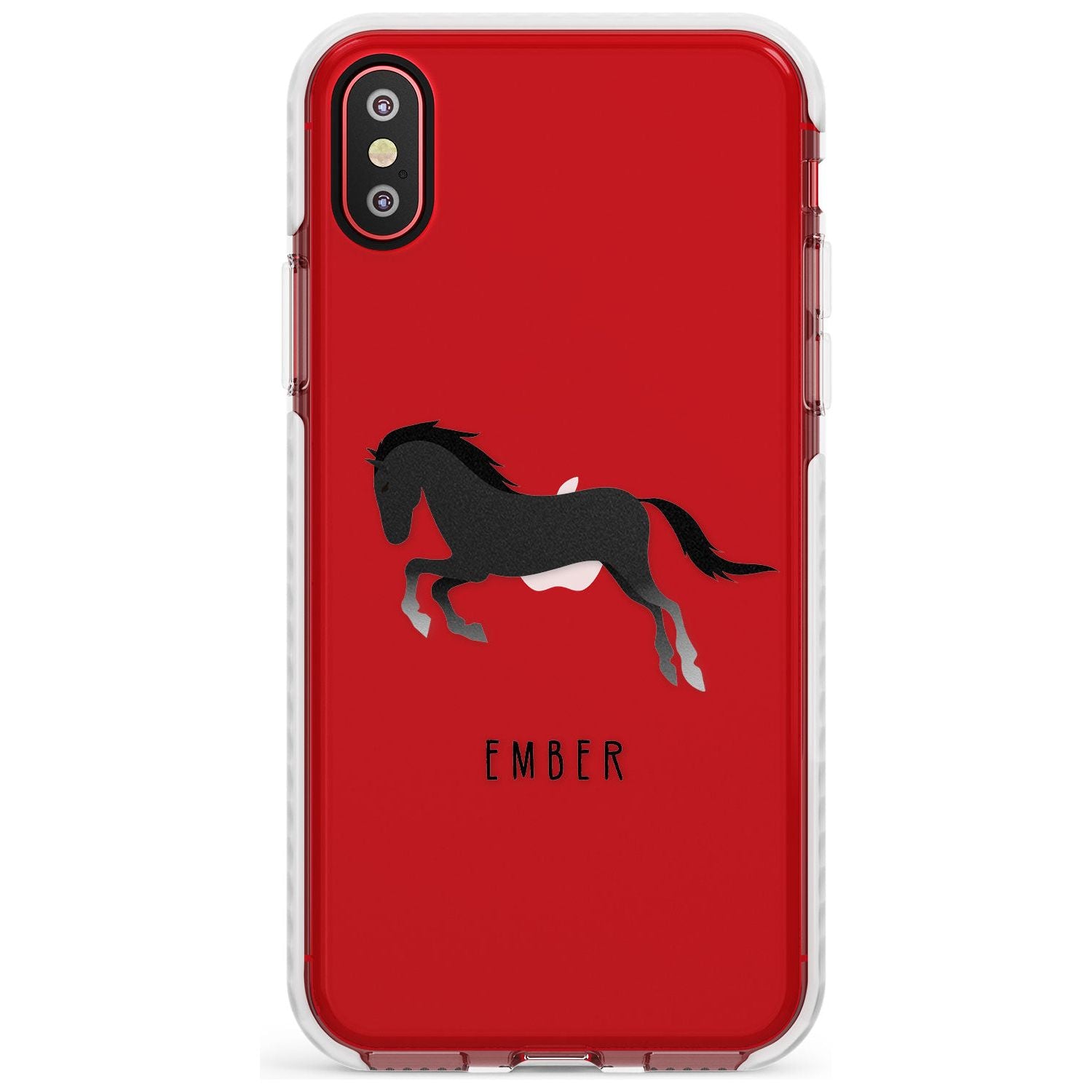 Personalised Black Horse Impact Phone Case for iPhone X XS Max XR