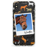 Personalised Horse Polaroid Impact Phone Case for iPhone X XS Max XR