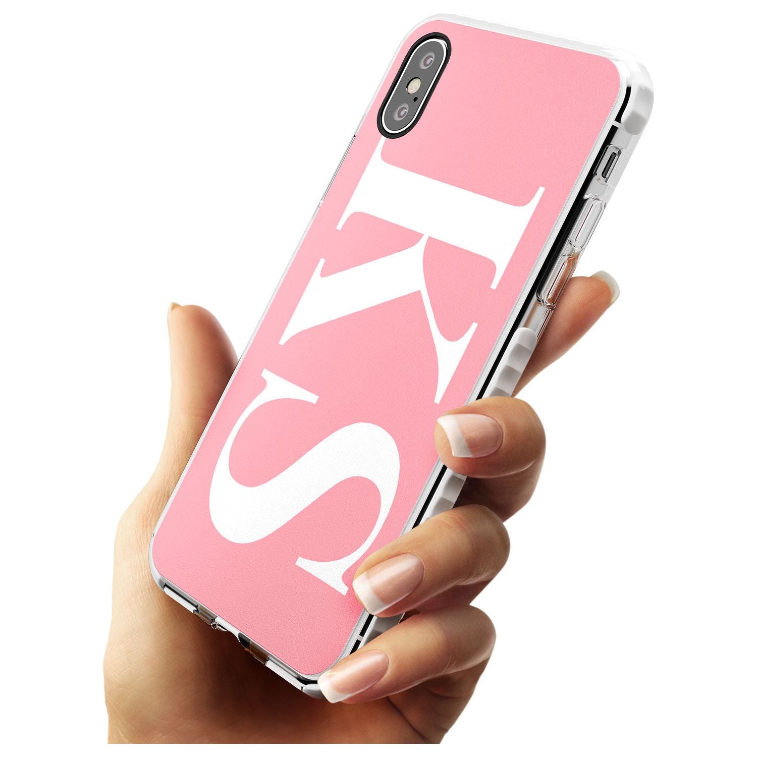 White & Pink Personalised Letters iPhone Case   Custom Phone Case - Case Warehouse