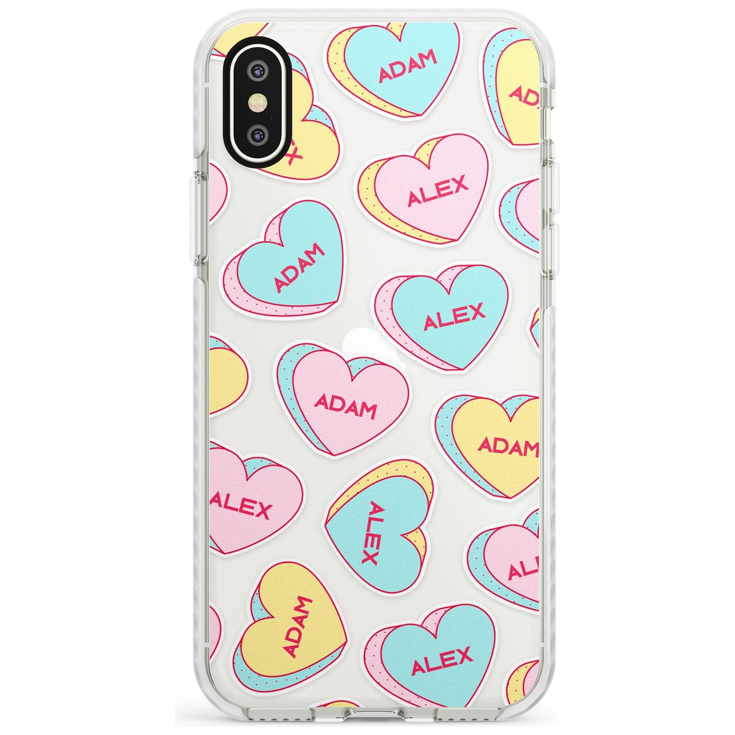 Custom Text Love Hearts Slim TPU Phone Case Warehouse X XS Max XR
