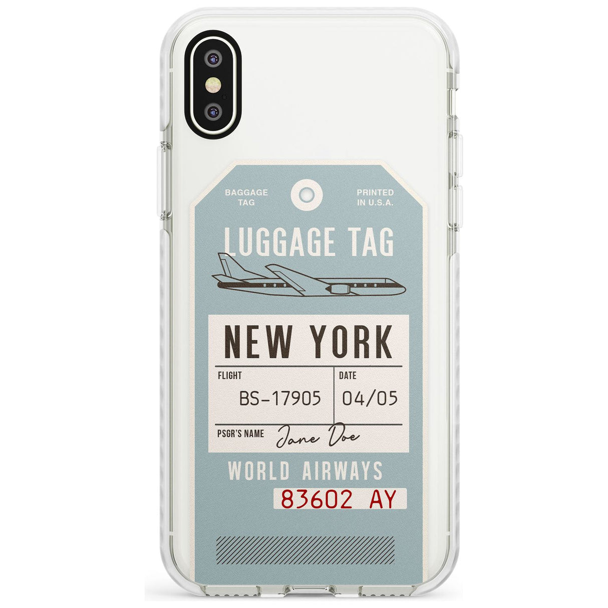 Custom Vintage USA Luggage Tag Slim TPU Phone Case Warehouse X XS Max XR