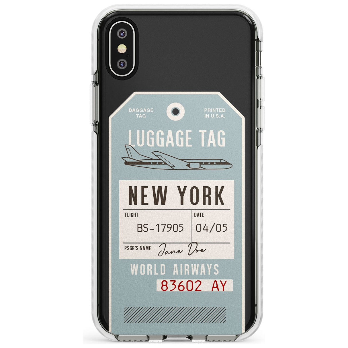 Custom Vintage USA Luggage Tag Slim TPU Phone Case Warehouse X XS Max XR