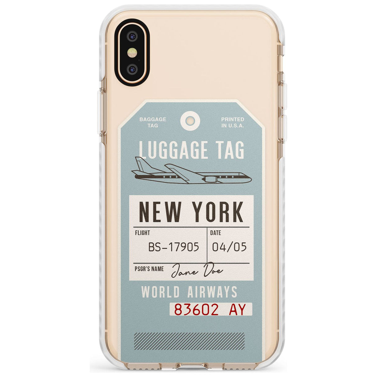 Custom Vintage USA Luggage Tag Slim TPU Phone Case Warehouse X XS Max XR