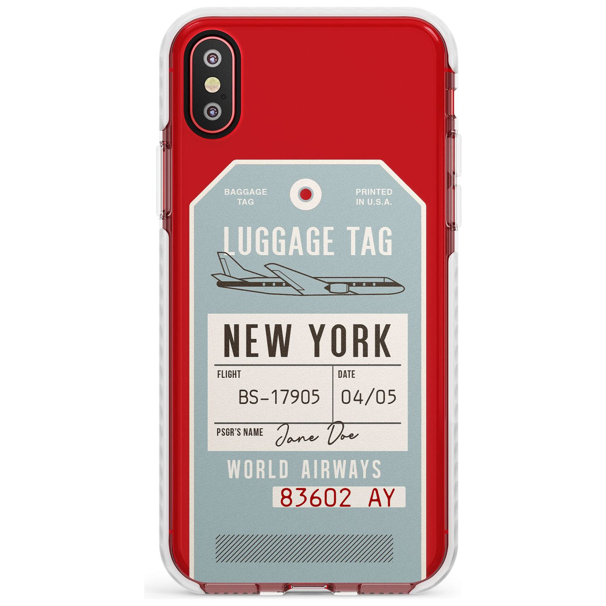 Custom Vintage USA Luggage Tag Slim TPU Phone Case Warehouse X XS Max XR