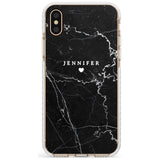 Personalised Black Marble Slim TPU Phone Case Warehouse X XS Max XR