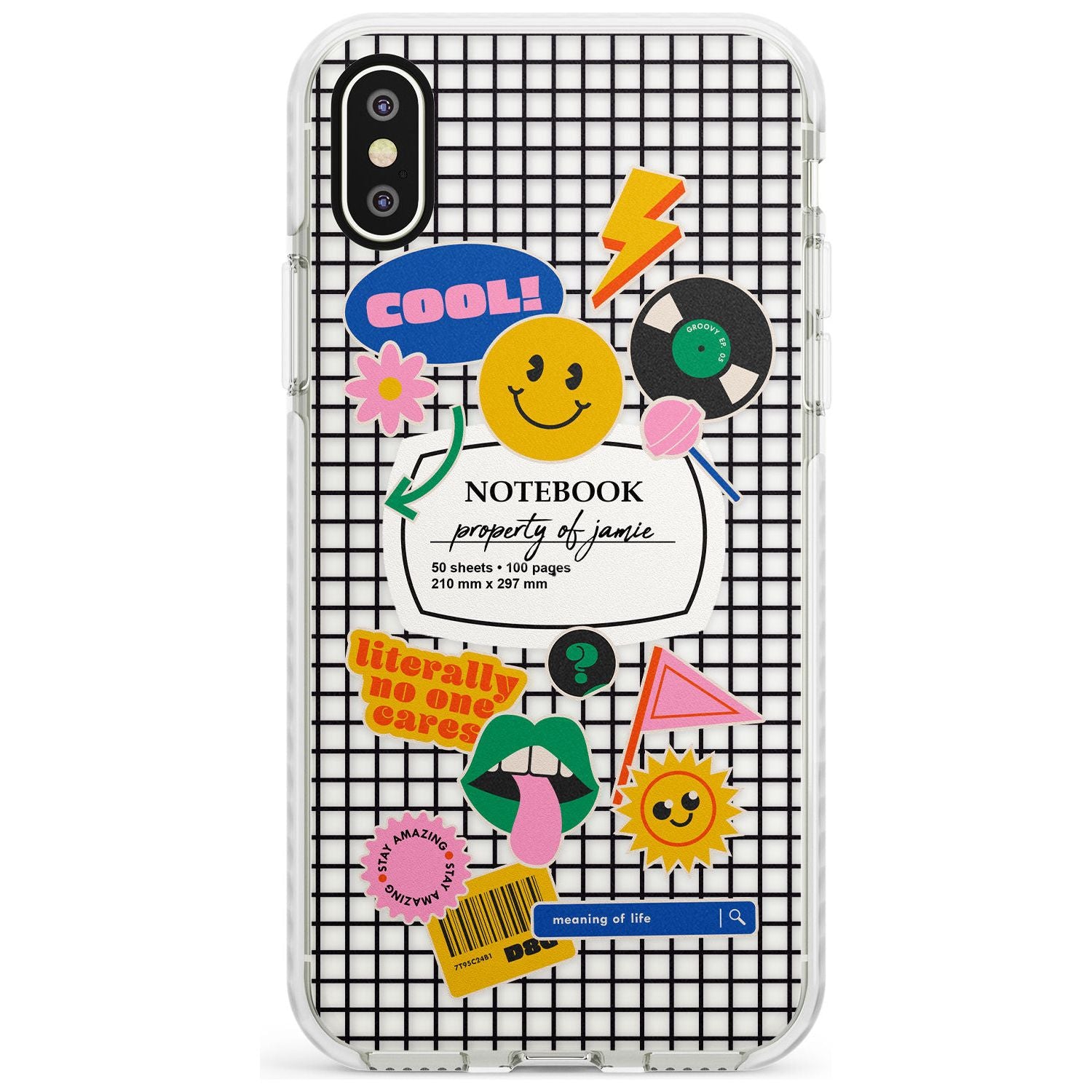 Custom Sticker Mix on Grid Slim TPU Phone Case Warehouse X XS Max XR