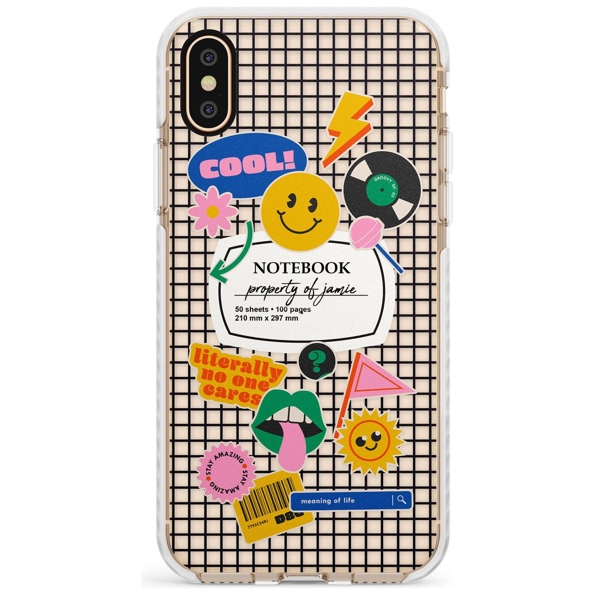 Custom Sticker Mix on Grid Slim TPU Phone Case Warehouse X XS Max XR