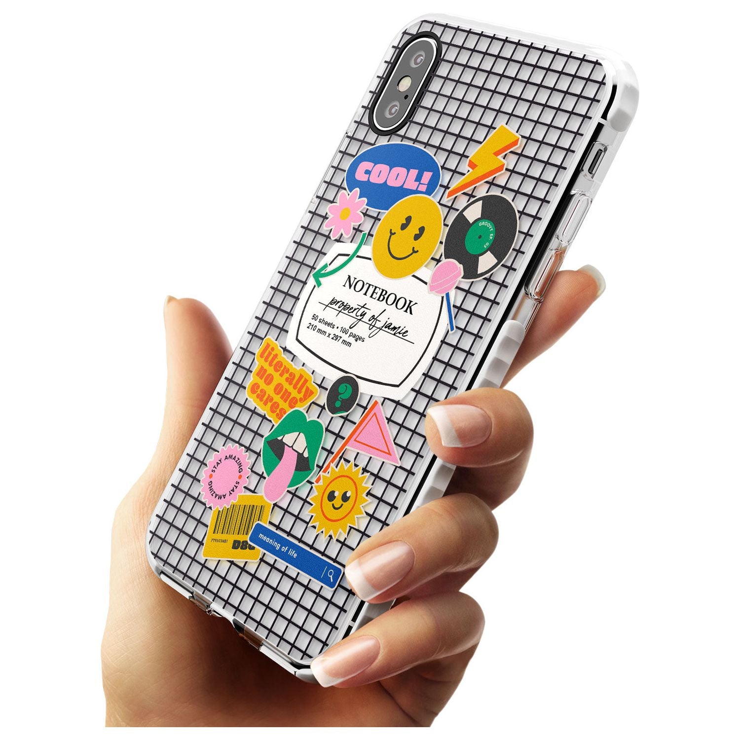 Custom Sticker Mix on Grid Slim TPU Phone Case Warehouse X XS Max XR
