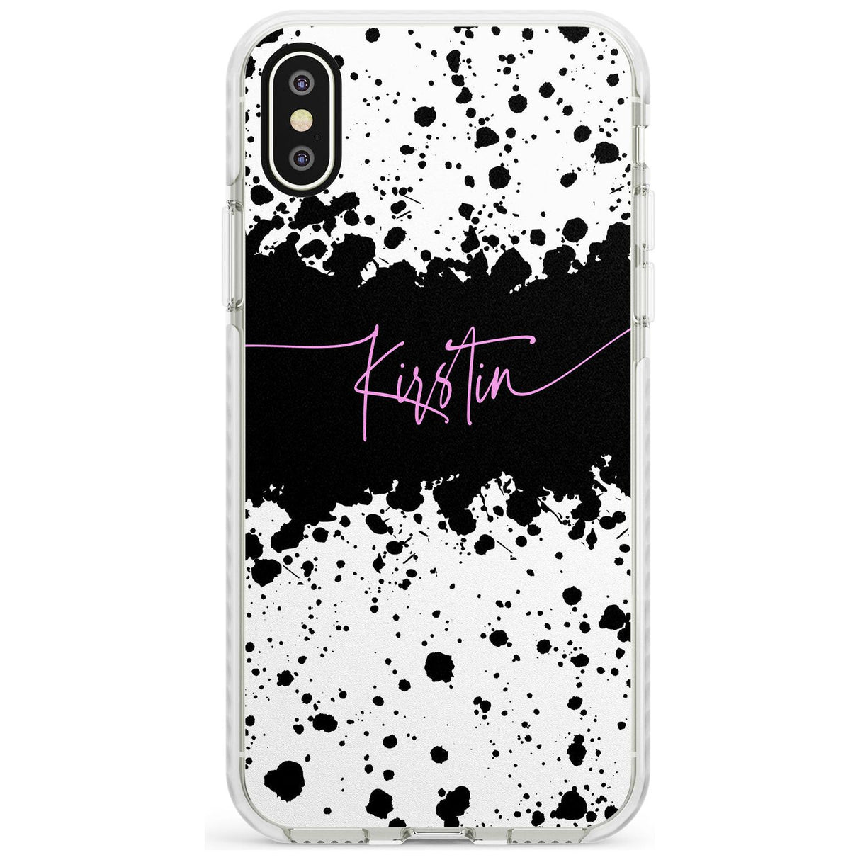 Black & White Paint Splatters iPhone Case  Impact Case Custom Phone Case - Case Warehouse