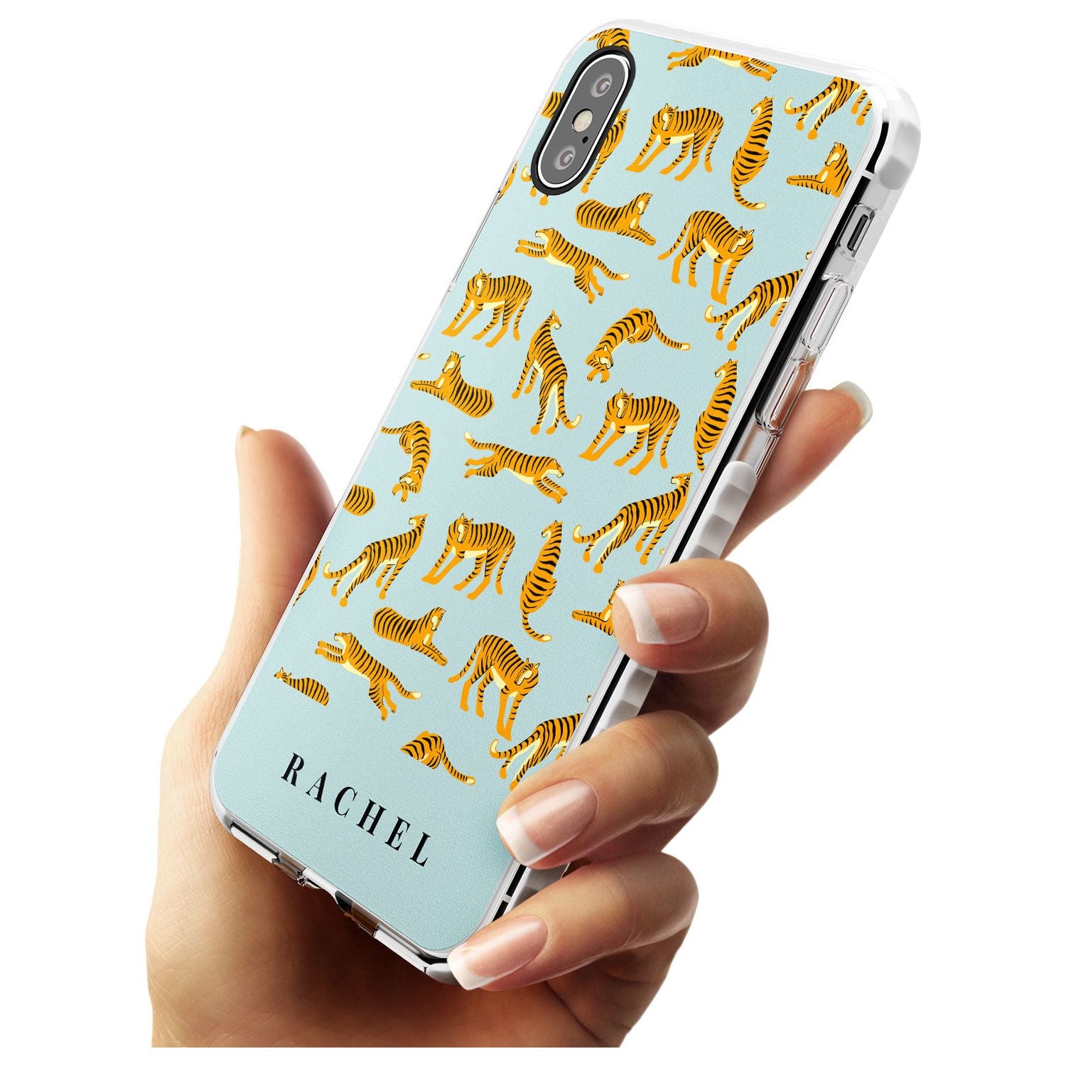 Personalised Tiger Pattern: Turquoise Slim TPU Phone Case Warehouse X XS Max XR