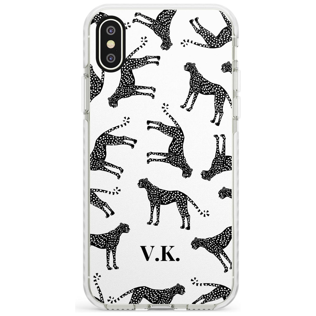 Personalised Cheetah Pattern: Black & White Slim TPU Phone Case Warehouse X XS Max XR