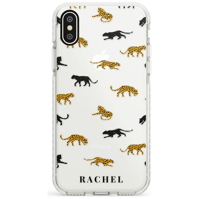 Personalised Jaguar Pattern on Transparent Impact Phone Case for iPhone X XS Max XR