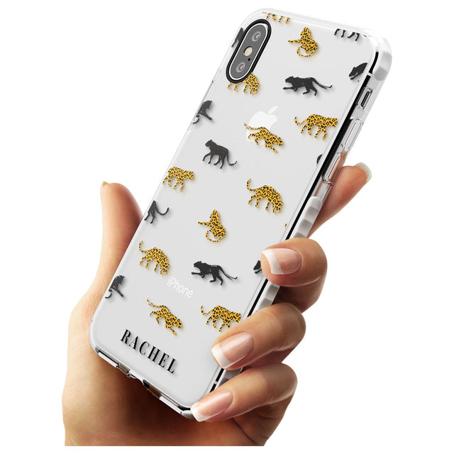 Personalised Jaguar Pattern on Transparent Impact Phone Case for iPhone X XS Max XR