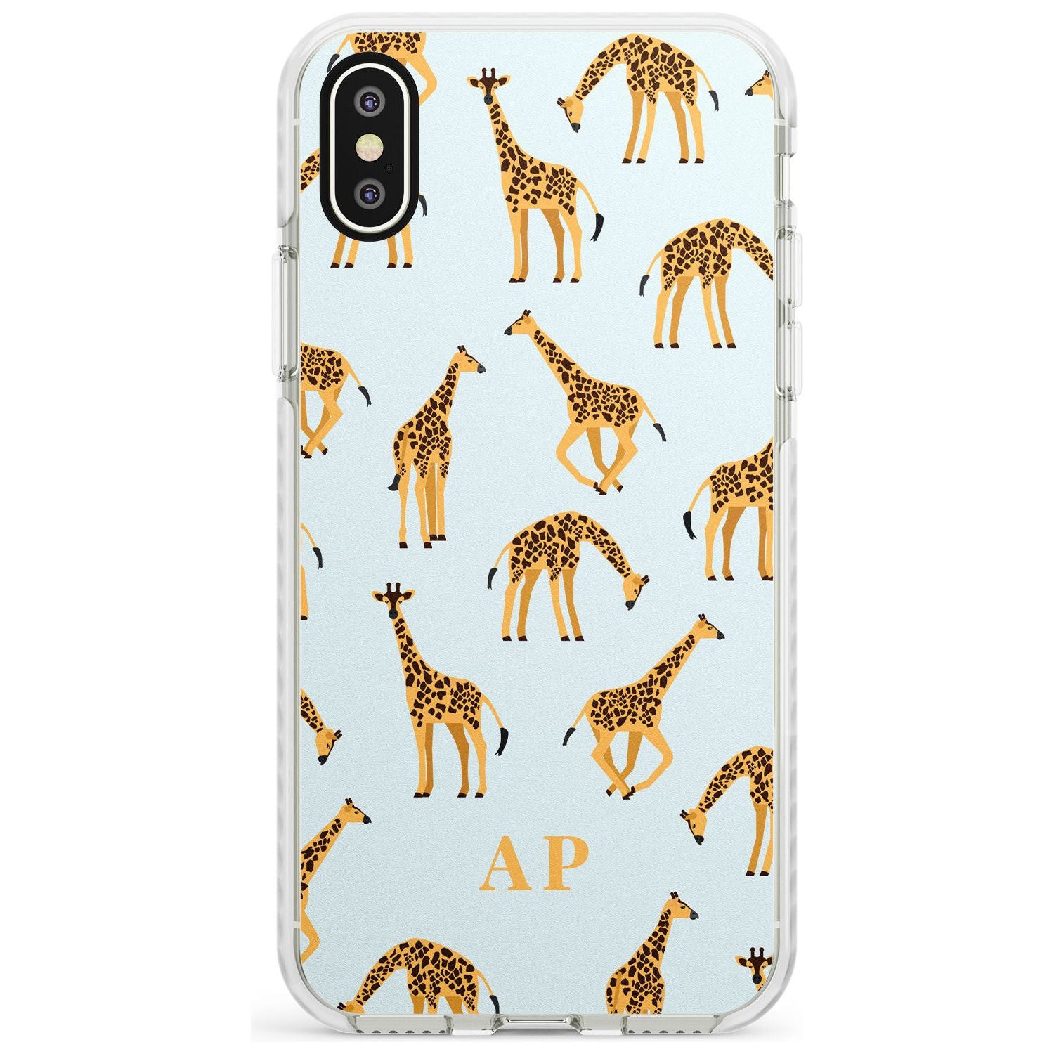 Safari Giraffe Pattern on Blue iPhone Case  Impact Case Custom Phone Case - Case Warehouse