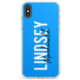 Bold Custom Name: Blue Impact Phone Case for iPhone X XS Max XR