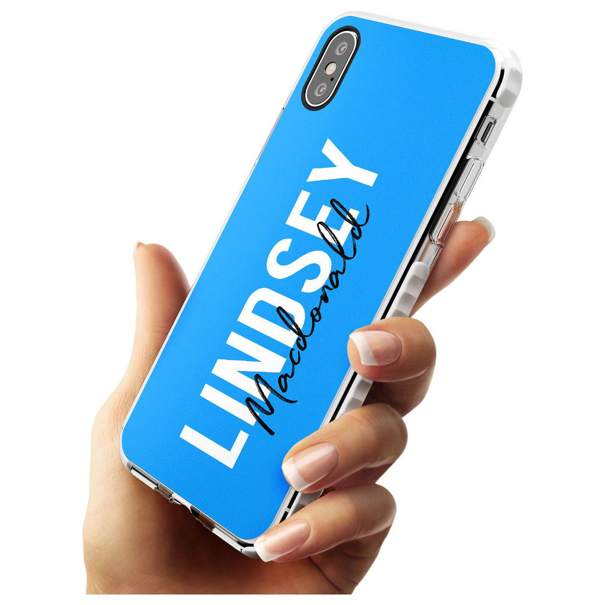 Bold Custom Name: Blue Impact Phone Case for iPhone X XS Max XR