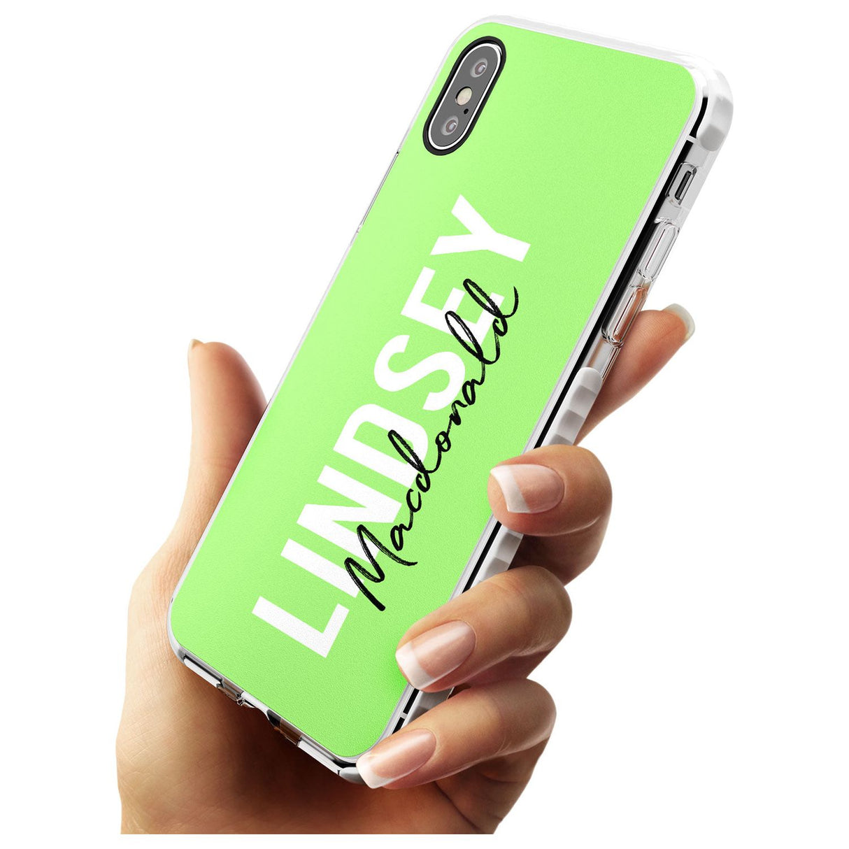 Bold Custom Name: Lime Impact Phone Case for iPhone X XS Max XR