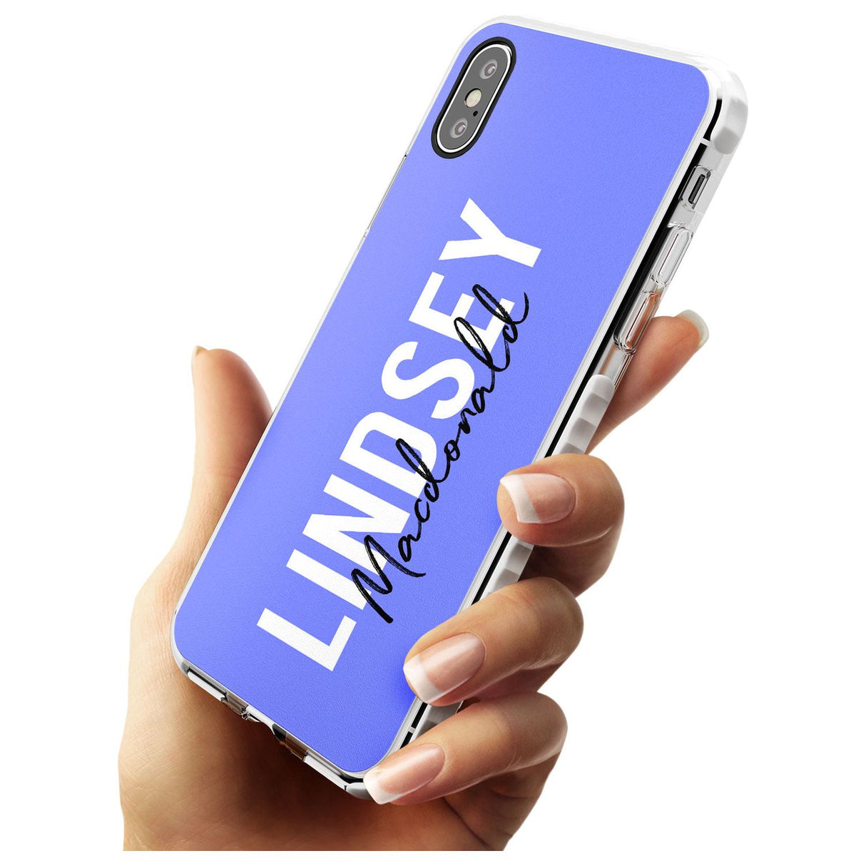 Bold Custom Name: Purple Impact Phone Case for iPhone X XS Max XR