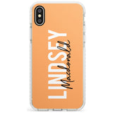 Bold Custom Name: Peach Impact Phone Case for iPhone X XS Max XR