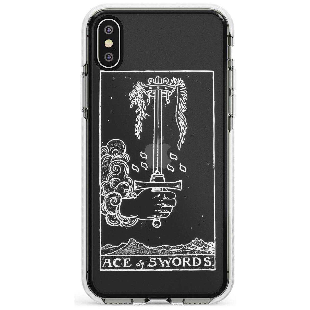 Ace of Swords Tarot Card - White Transparent Slim TPU Phone Case Warehouse X XS Max XR