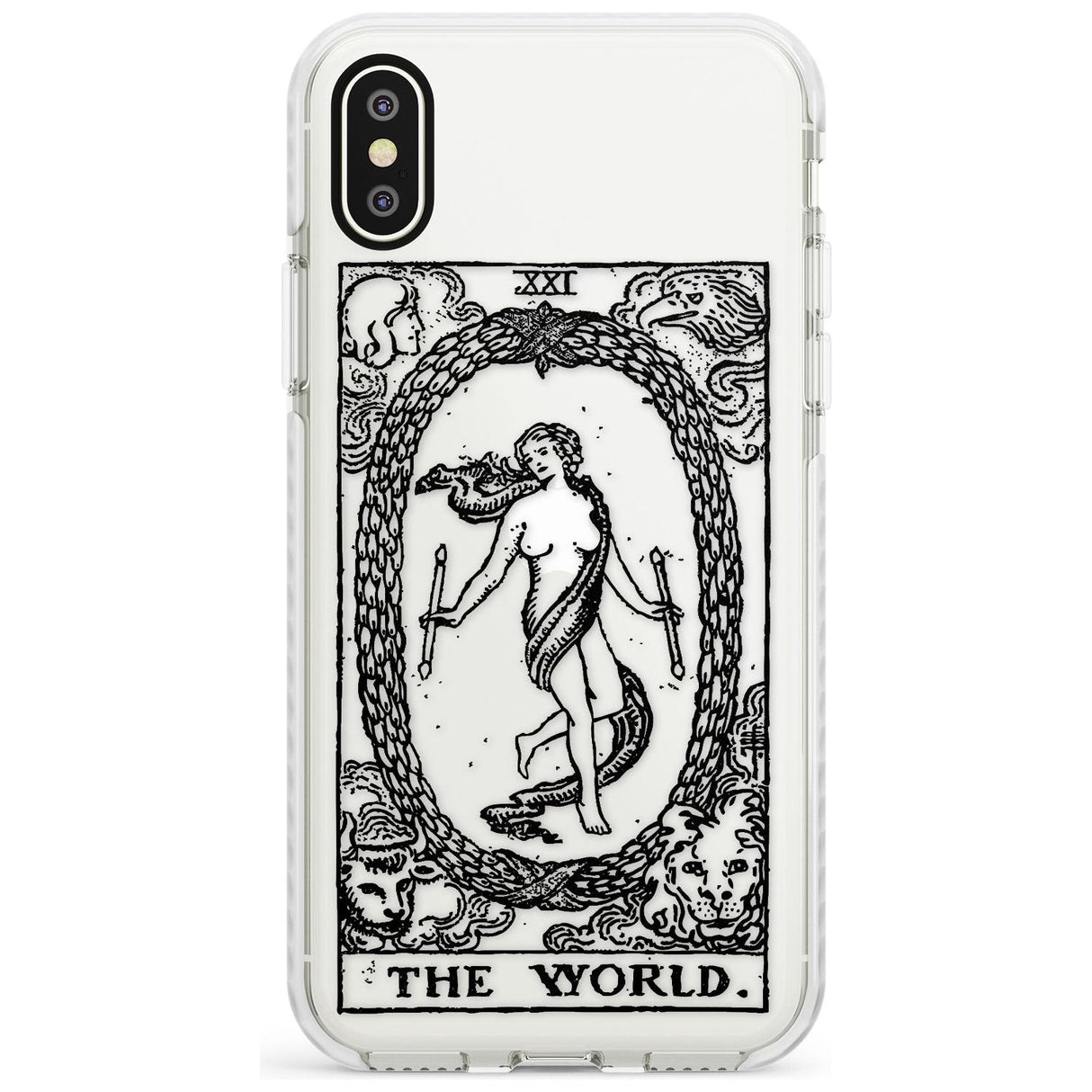 The World Tarot Card - Transparent Slim TPU Phone Case Warehouse X XS Max XR