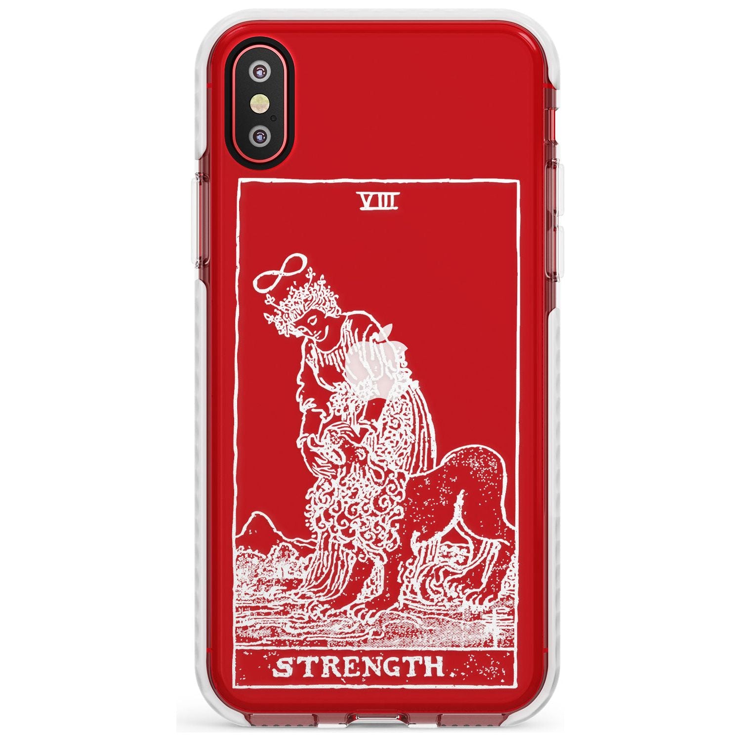 Strength Tarot Card - White Transparent Slim TPU Phone Case Warehouse X XS Max XR