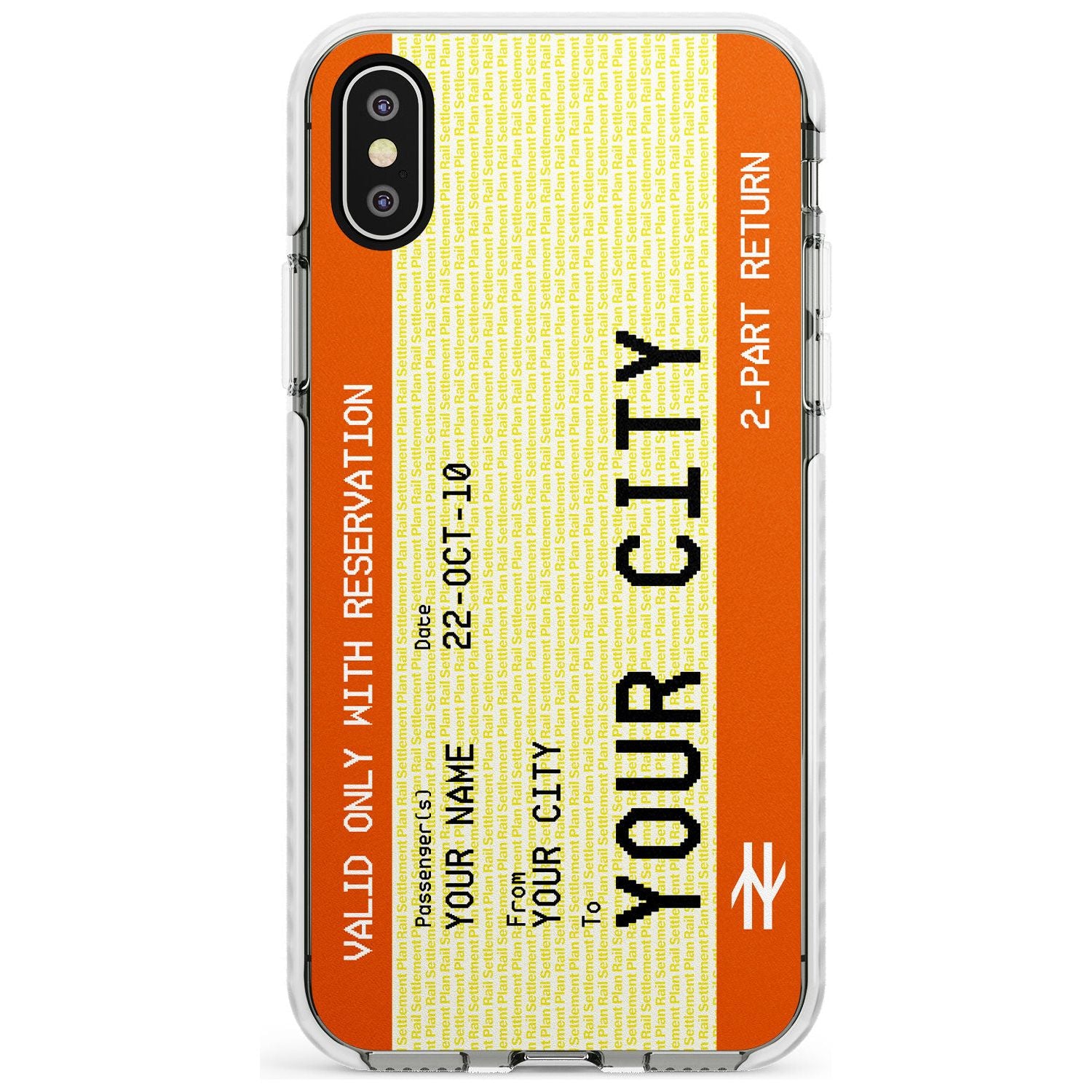 Personalised Create Your Own Train Ticket Impact Phone Case for iPhone X XS Max XR