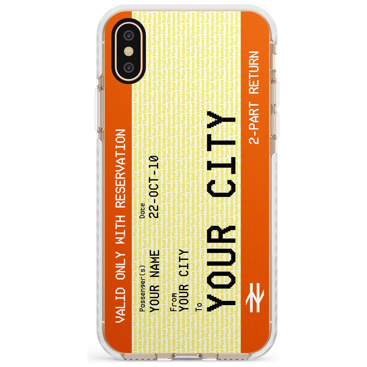 Personalised Create Your Own Train Ticket Impact Phone Case for iPhone X XS Max XR