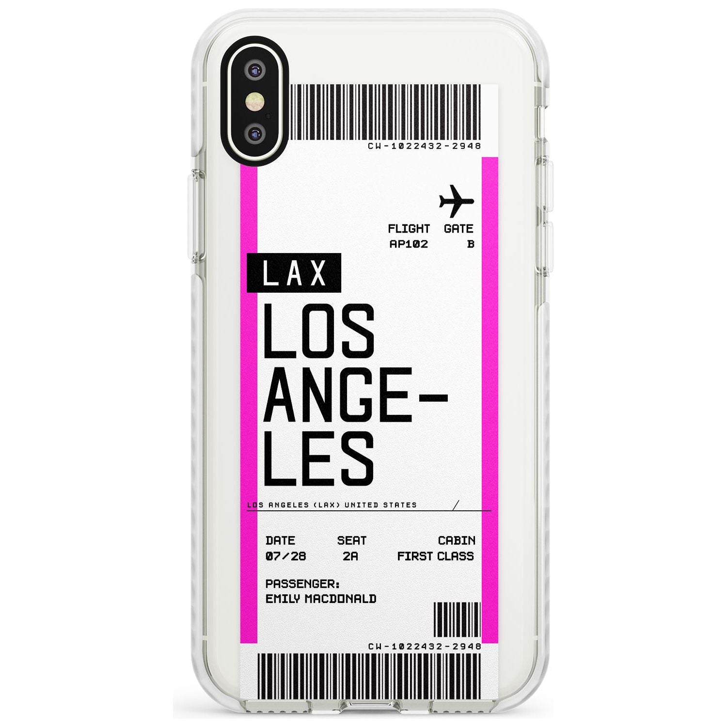 Los Angeles Boarding Pass iPhone Case  Impact Case Custom Phone Case - Case Warehouse