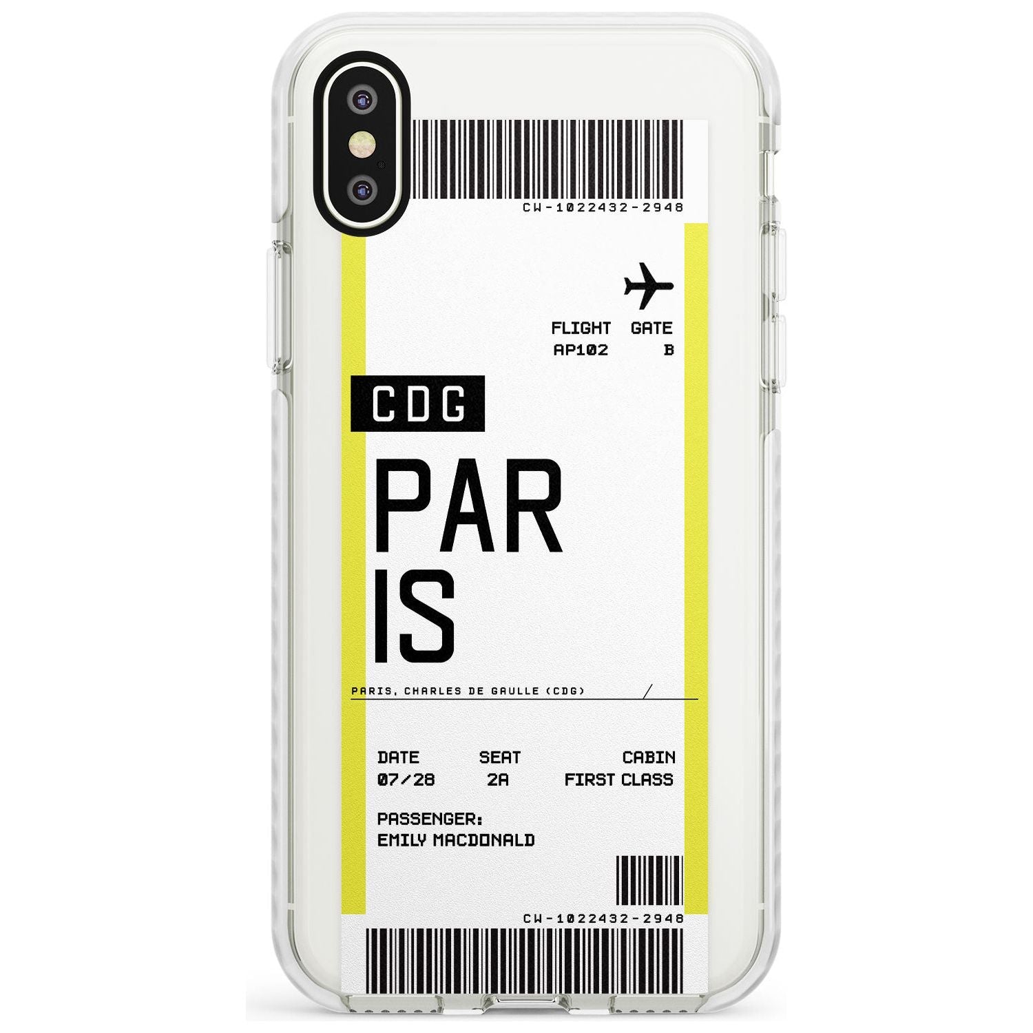 Paris Boarding Pass iPhone Case  Impact Case Custom Phone Case - Case Warehouse