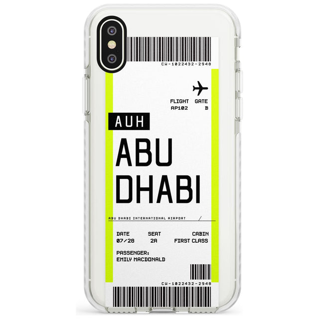 Abu Dhabi Boarding Pass iPhone Case  Impact Case Custom Phone Case - Case Warehouse