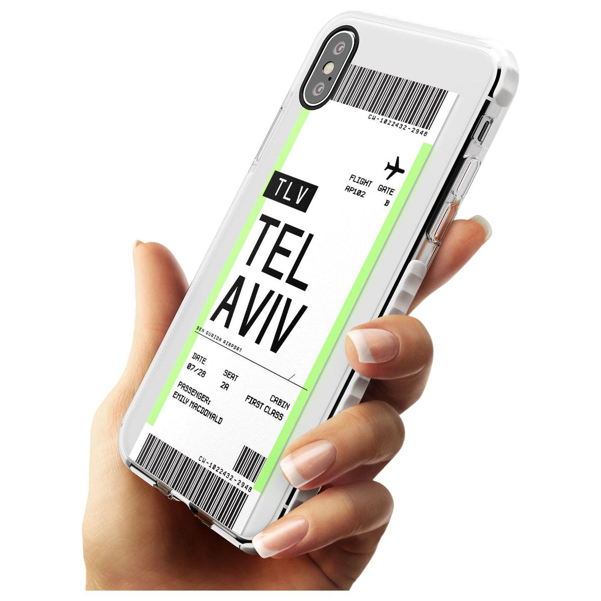 Tel Aviv Boarding Pass iPhone Case   Custom Phone Case - Case Warehouse