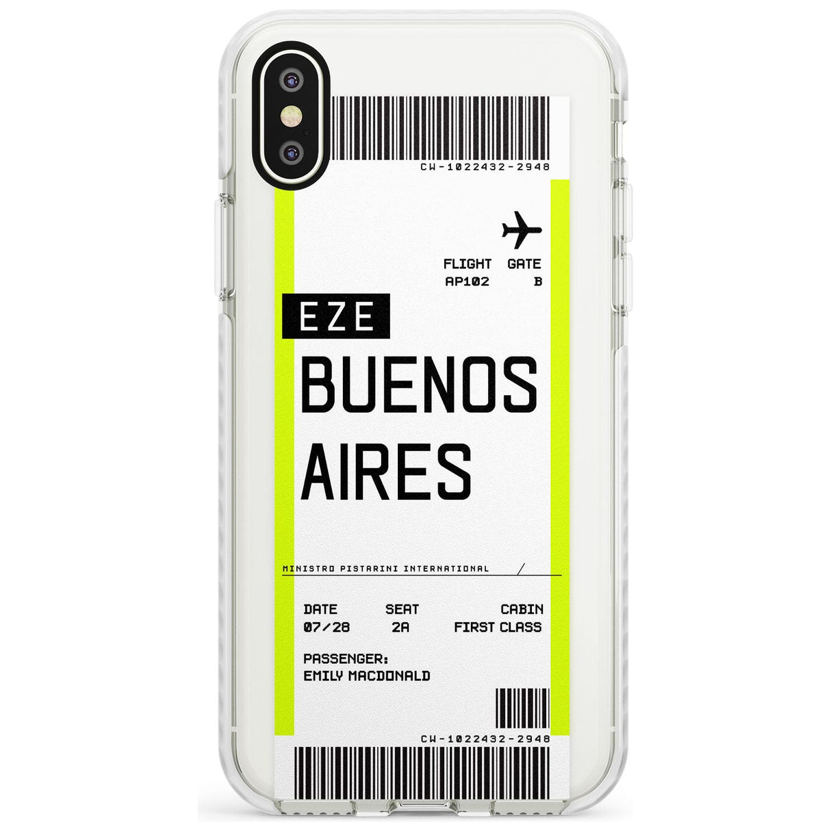 Buenos Aires Boarding Pass iPhone Case  Impact Case Custom Phone Case - Case Warehouse