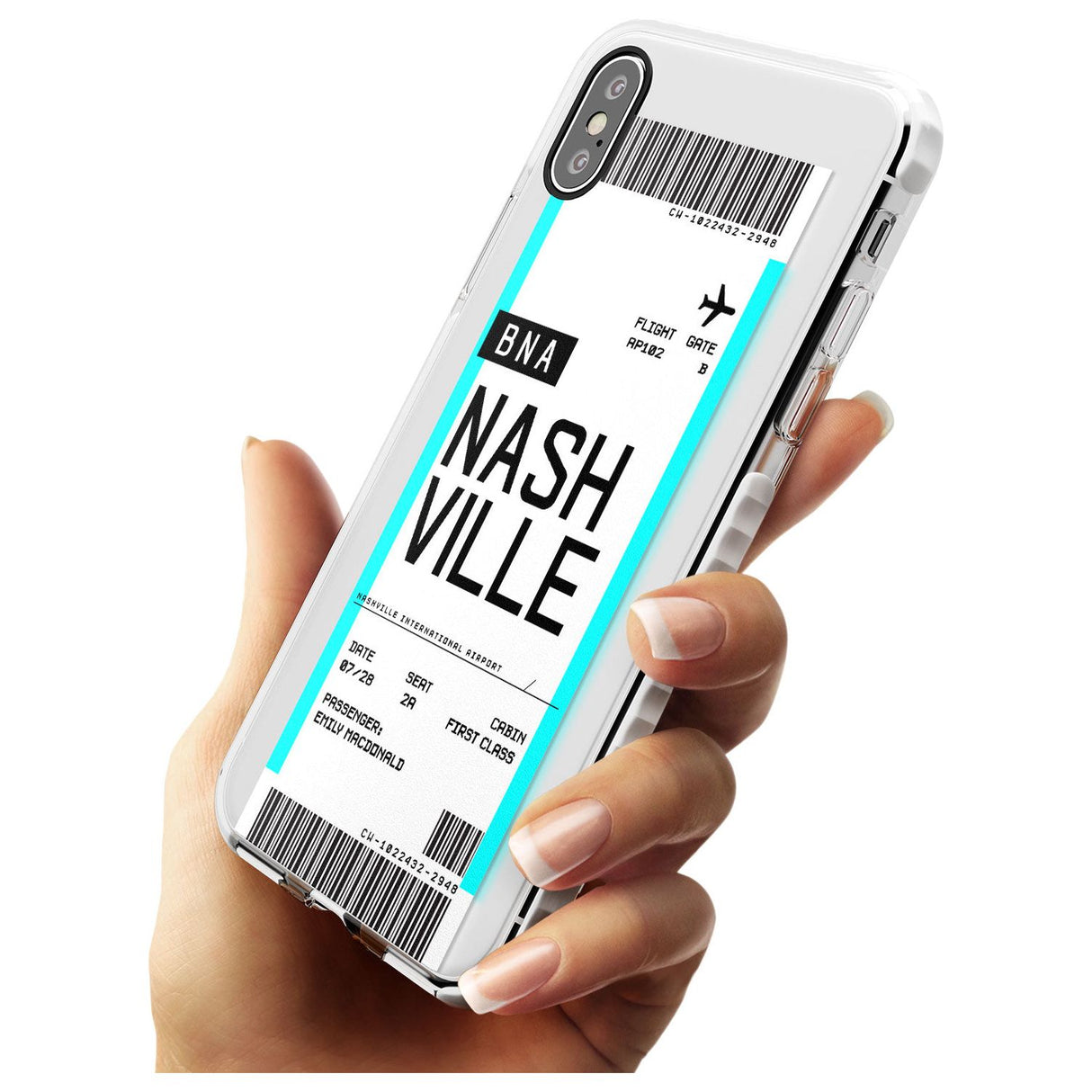 Nashville Boarding Pass iPhone Case   Custom Phone Case - Case Warehouse