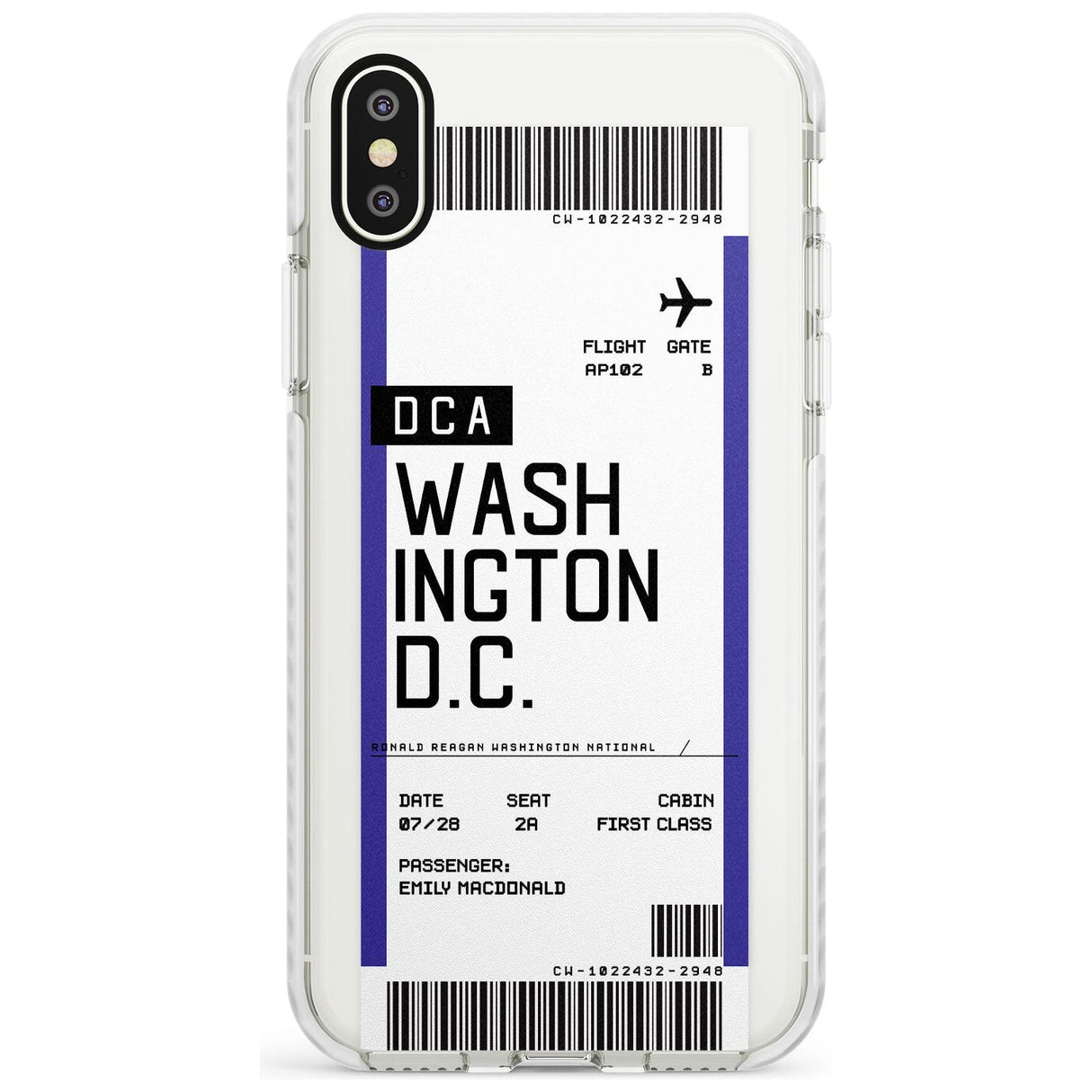 Washington D.C. Boarding Pass iPhone Case  Impact Case Custom Phone Case - Case Warehouse