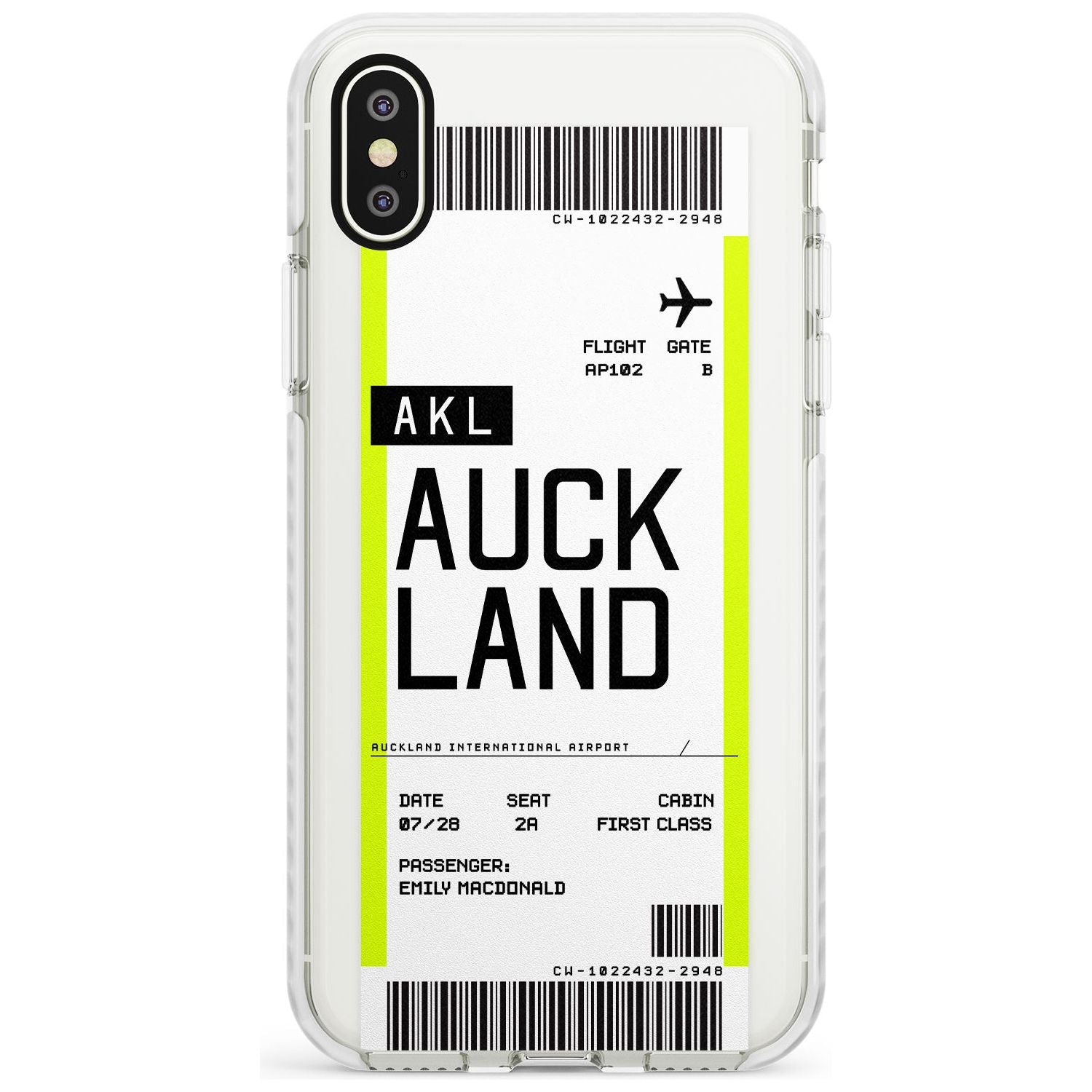 Auckland Boarding Pass iPhone Case  Impact Case Custom Phone Case - Case Warehouse