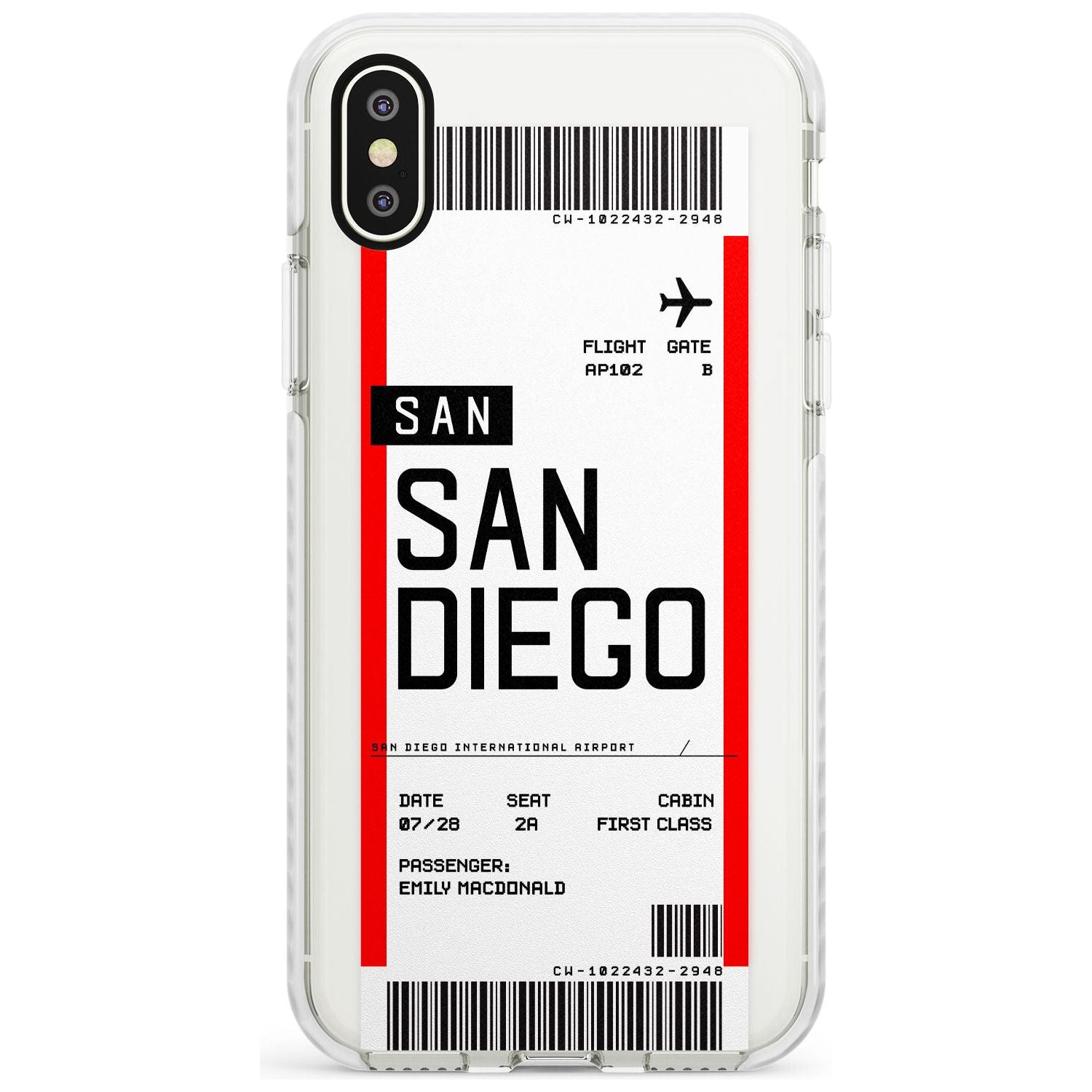 San Diego Boarding Pass iPhone Case  Impact Case Custom Phone Case - Case Warehouse
