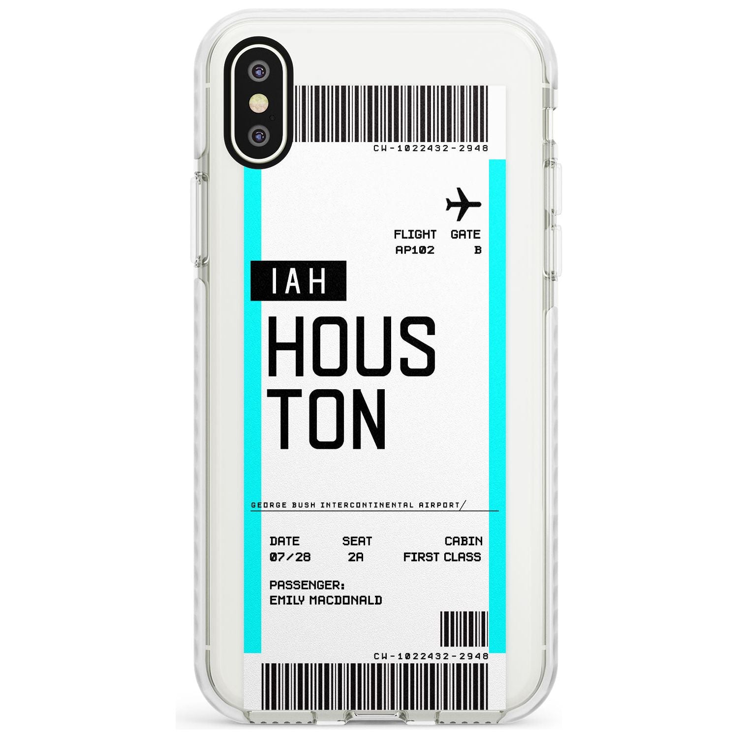 Houston Boarding Pass iPhone Case  Impact Case Custom Phone Case - Case Warehouse