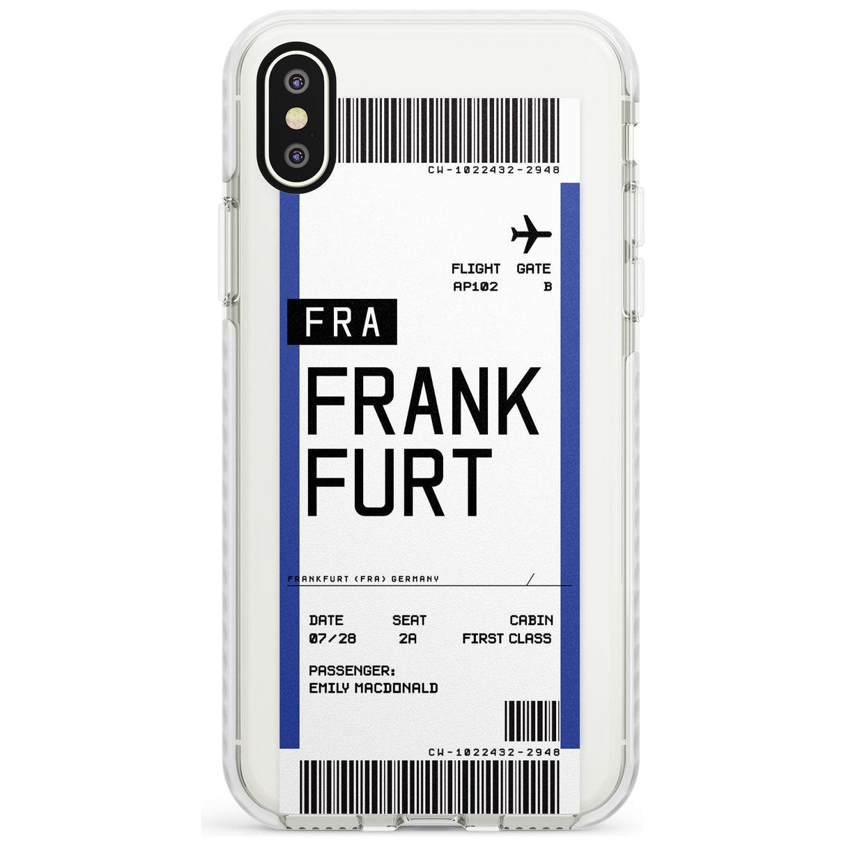 Frankfurt Boarding Pass iPhone Case  Impact Case Custom Phone Case - Case Warehouse