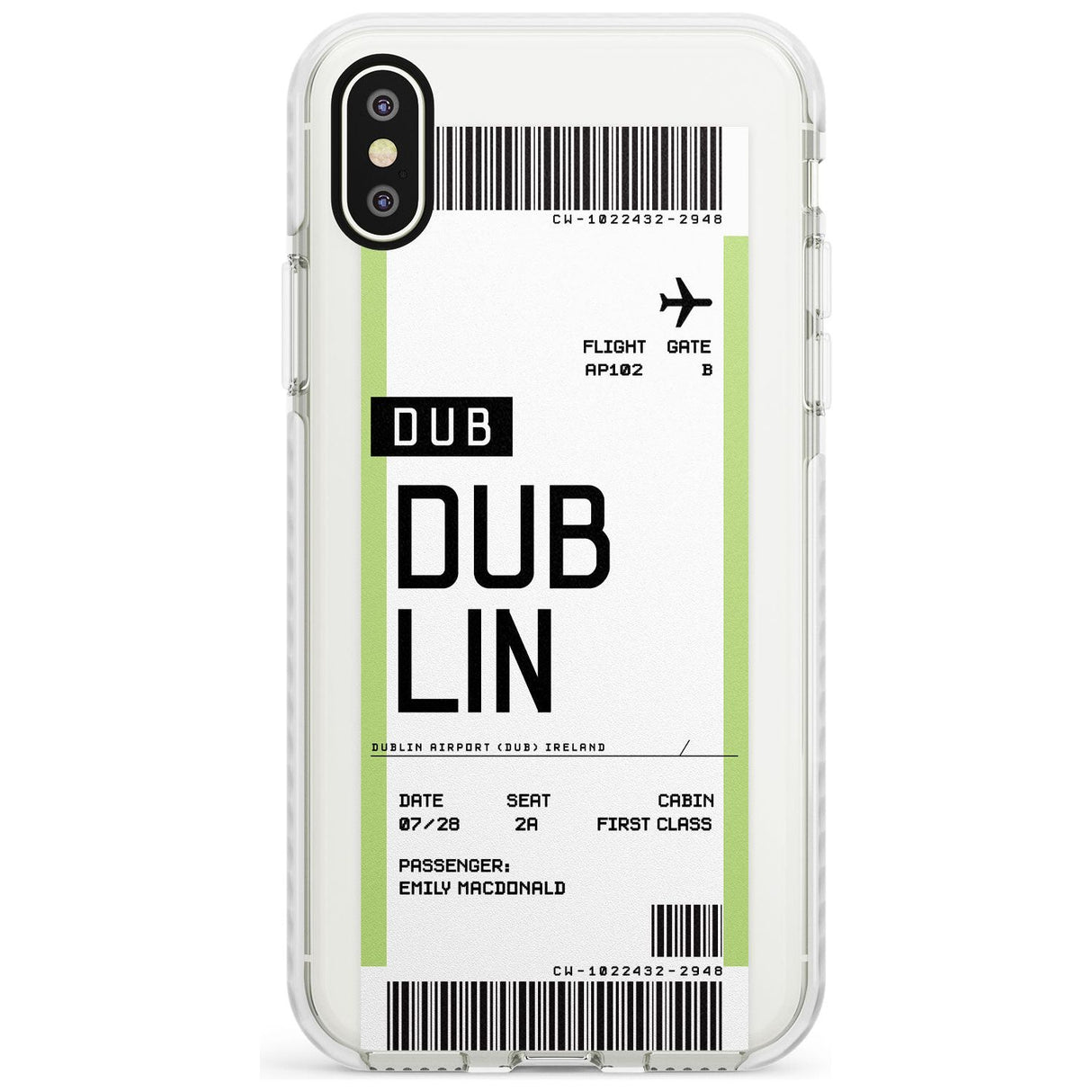 Dublin Boarding Pass iPhone Case  Impact Case Custom Phone Case - Case Warehouse