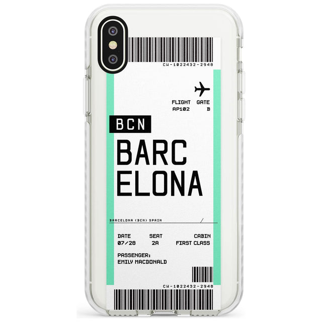 Barcelona Boarding Pass iPhone Case  Impact Case Custom Phone Case - Case Warehouse