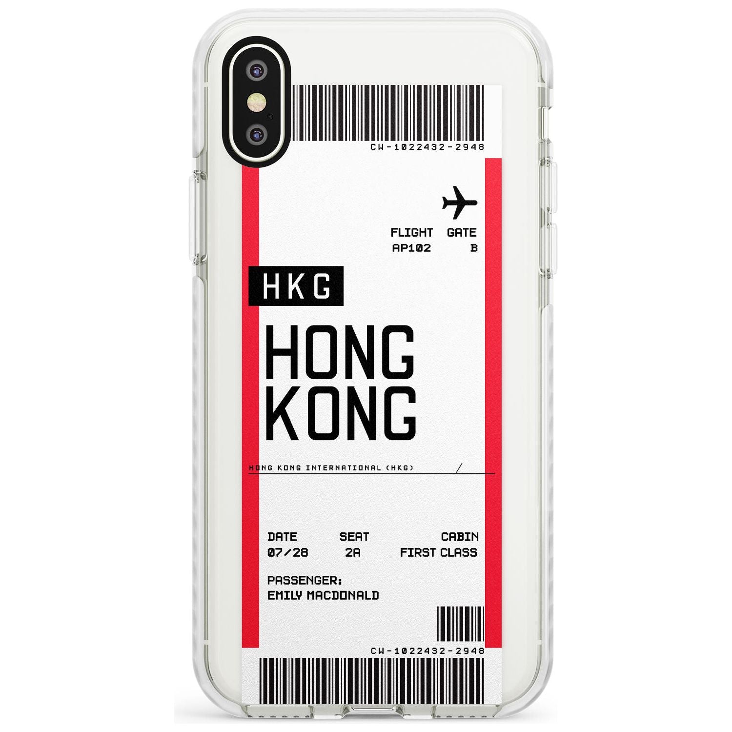 Hong Kong Boarding Pass iPhone Case  Impact Case Custom Phone Case - Case Warehouse