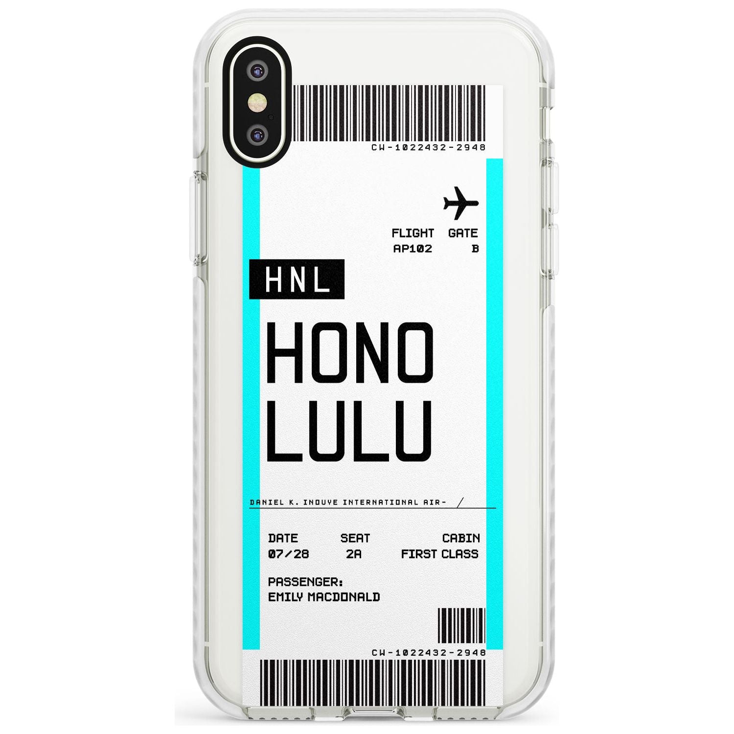 Honolulu Boarding Pass iPhone Case  Impact Case Custom Phone Case - Case Warehouse